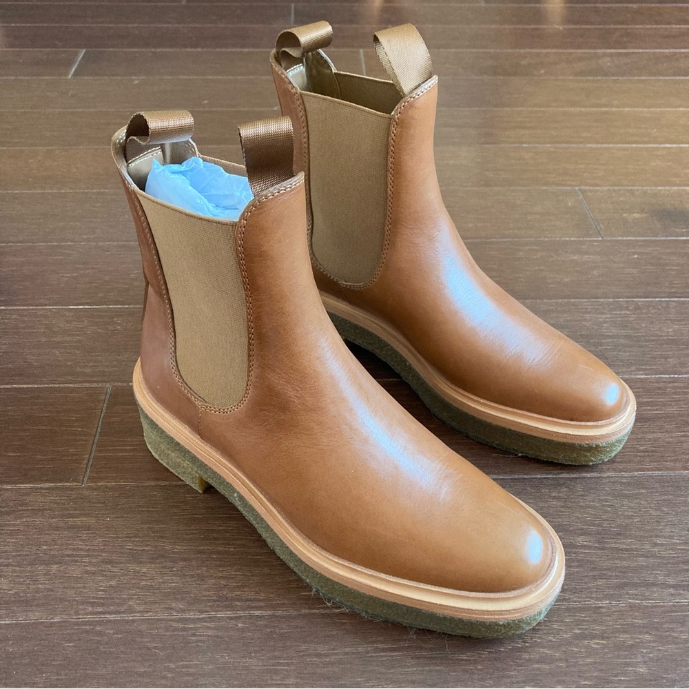 NEW Loeffler Randall Raquel Crepe Sole Chelsea Boot in Safari